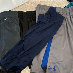 Size L Kids' Athletic Shorts - Black, Navy, Gray